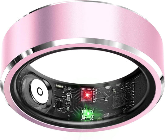 Light Pink Smart Ring Health Tracker - Waterproof Fitness Ring with Heart Rate, Sleep Tracking, Air Gestures & 7-Day Battery for iOS & Android