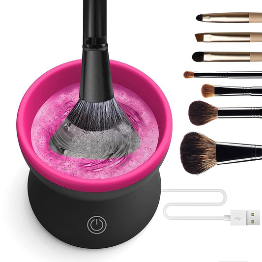 Electric Makeup Brush Cleaner - Effortless Cleaning Tool for Beauty Enthusiasts, Perfect Gift for Ladies on Mother's Day (Reddish-Black)